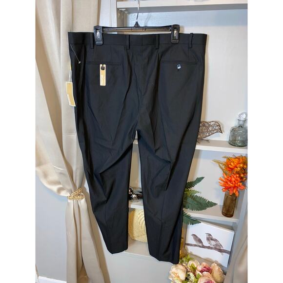 NWT MK MICHAEL Michael Kors size 40W X 30L Black Striped Men’s Dress Pants - Picture 5 of 9